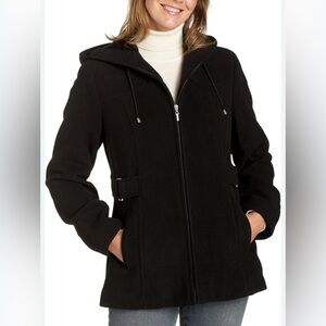 Fleet Street Black Wool Blend Coat Women’s size M